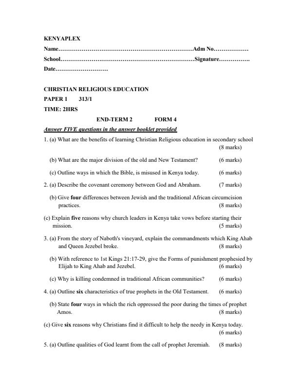 Preview page -Form-4-CRE-Paper-1-End-Term-2-Examination-2021_892_0.jpg