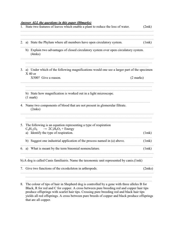 Preview page Biology-Paper-1-Form-4-End-of-Term-1-Examination-2020_652_1.jpg