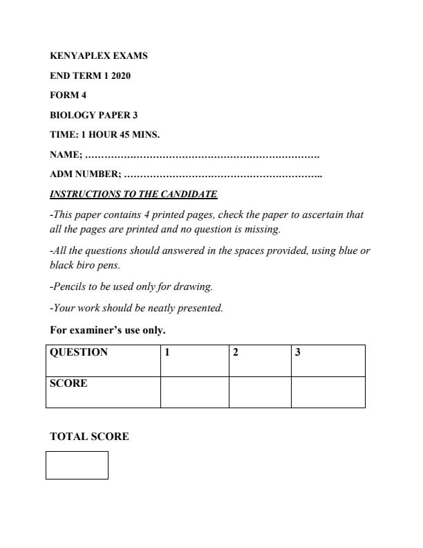 Preview page Biology-Paper-3-Form-4-End-of-Term-1-Examination-2020_654_0.jpg
