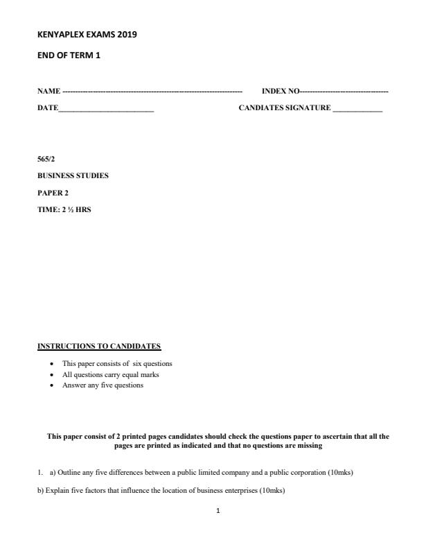 Preview page Business-Form-3-End-of-Term-1-Paper-2-Examination-2019_59_0.jpg