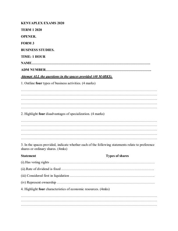 Preview page Business-Studies-Form-3-Term-1-Opener-Examination-2020_451_0.jpg