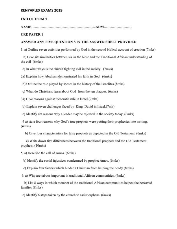 Preview page CRE-Form-3-End-of-Term-1-Paper-1-Examination-2019_64_0.jpg