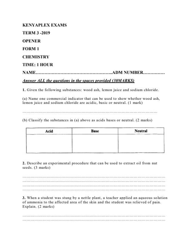 Preview page Chemistry-Form-1-Opener-of-Term-3-Examination_260_0.jpg