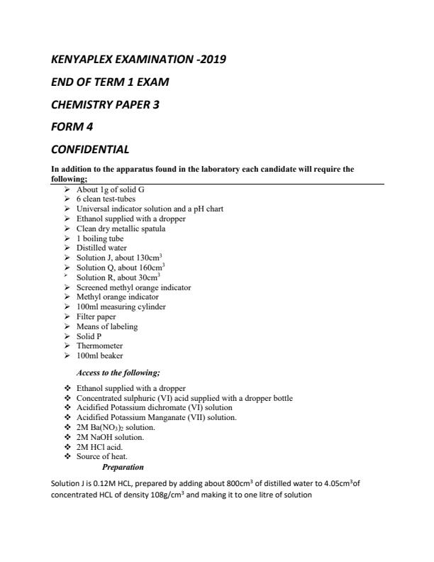 Preview page Chemistry-Form-4-End-of-Term-1-Paper-3-Confidential-Examination-2019_93_0.jpg