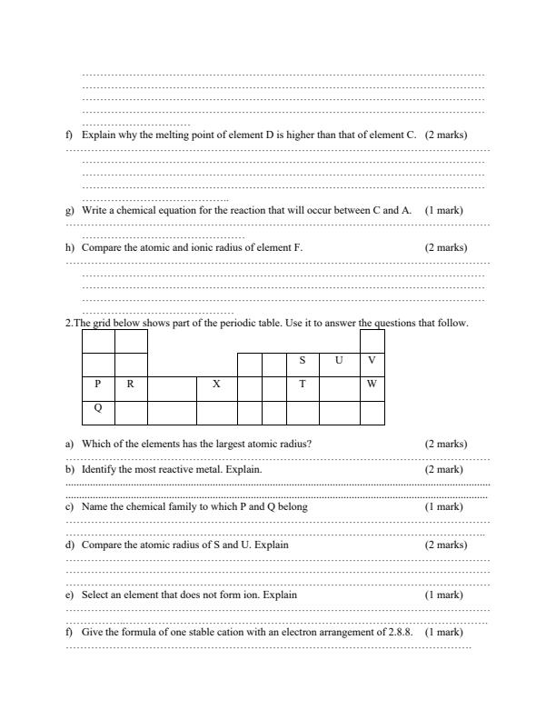Preview page Chemistry-Paper-2-Form-3-End-of-Term-1-Examination-2020_695_1.jpg