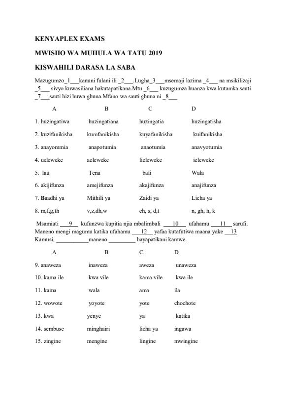 Preview page Class-7-Kiswahili-End-of-Term-3-Examination-2019_441_0.jpg