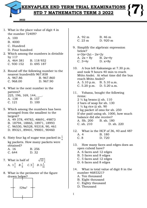 Preview page Class-7-Mathematics-End-of-Term-3-Examination-2022_1088_0.jpg