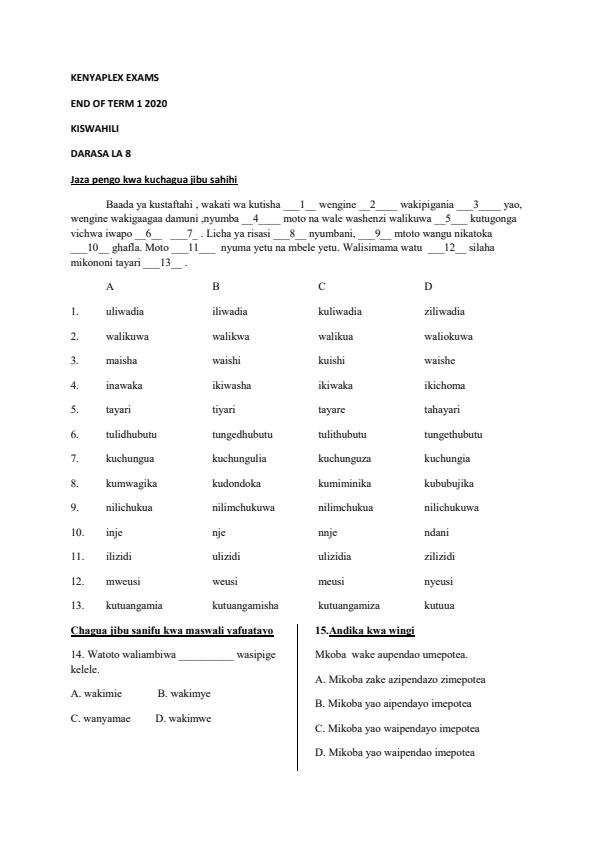 Preview page Class-8-Kiswahili-End-of-Term-1-Examination-2020_586_0.jpg