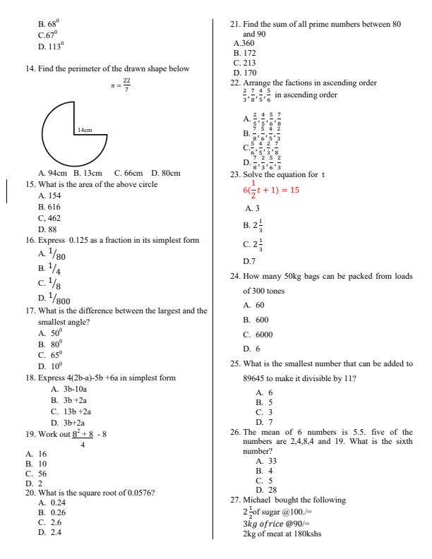 Preview page Class-Seven-Mathematics-End-of-Term-2-Examination-2021_946_1.jpg