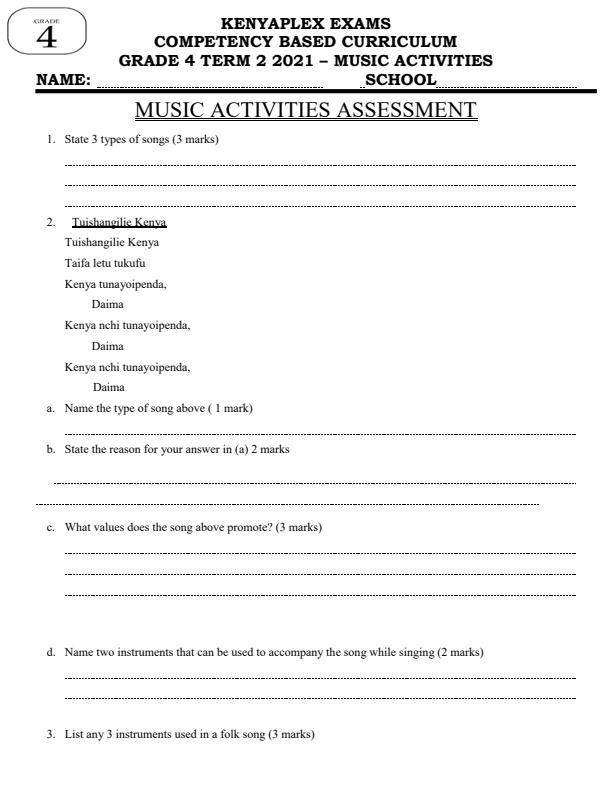 Preview page End-of-Term-2-2021-Grade-4-Music-Activities-Exam-Paper_912_0.jpg