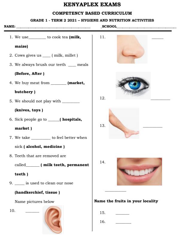 Preview page End-of-Term-2-Exam-2021-Grade-1-Hygiene-and-Nutrition_936_0.jpg
