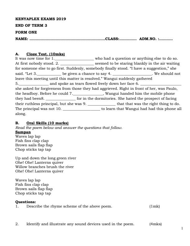 Preview page English-Form-1-End-of-Term-3-Examination-2019_388_0.jpg