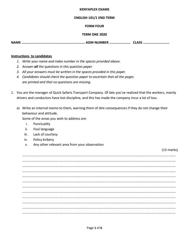 Preview page English-Paper-1-Form-4-End-of-Term-1-Examination-2020_616_0.jpg