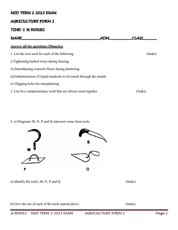 Preview page Form-1-Agriculture-Mid-Term-2-Exam-2023_1666_0.jpg
