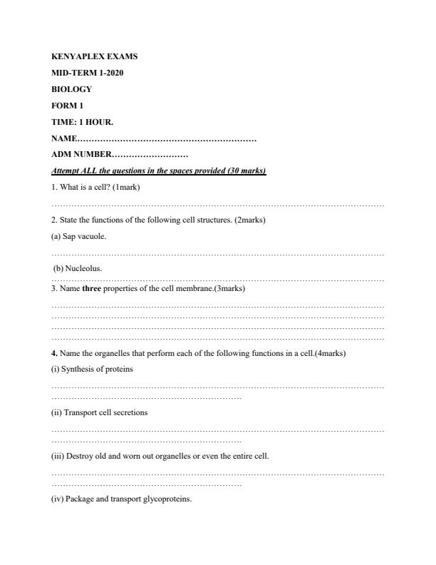 Preview page Form-1-Biology-Mid-Term-1-Examination-2020_535_0.jpg