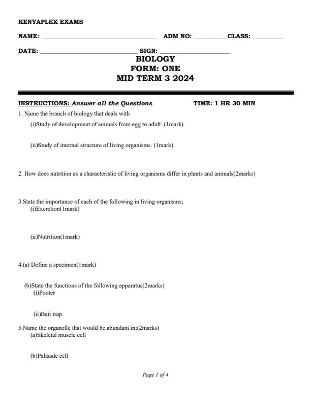 Preview page Form-1-Biology-Mid-Term-3-Examination-2024_3205_0.jpg
