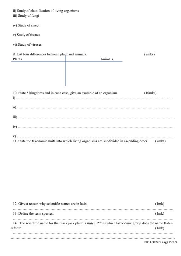 Preview page Form-1-Biology-Term-2-Opener-Exam-2024_2366_1.jpg