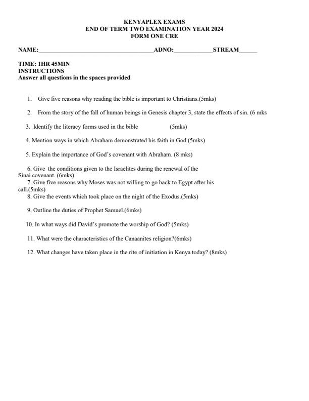 Preview page Form-1-CRE-End-of-Term-2-Examination-2024_2739_0.jpg