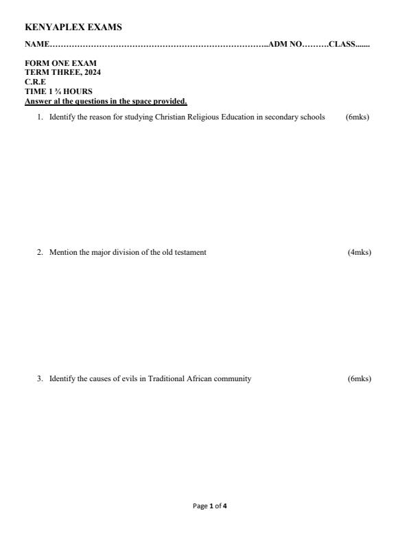 Preview page Form-1-CRE-End-of-Term-3-Examination-2024_3276_0.jpg