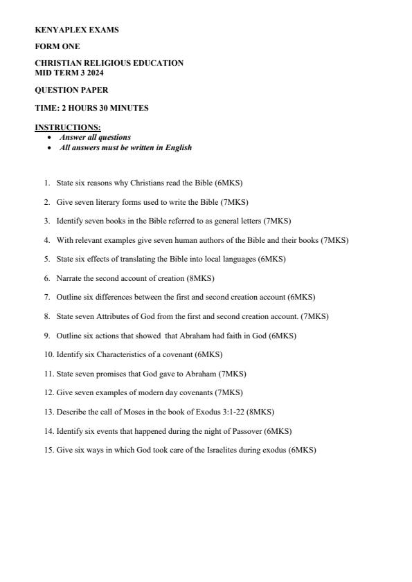 Preview page Form-1-CRE-Mid-Term-3-Examination-2024_3232_0.jpg