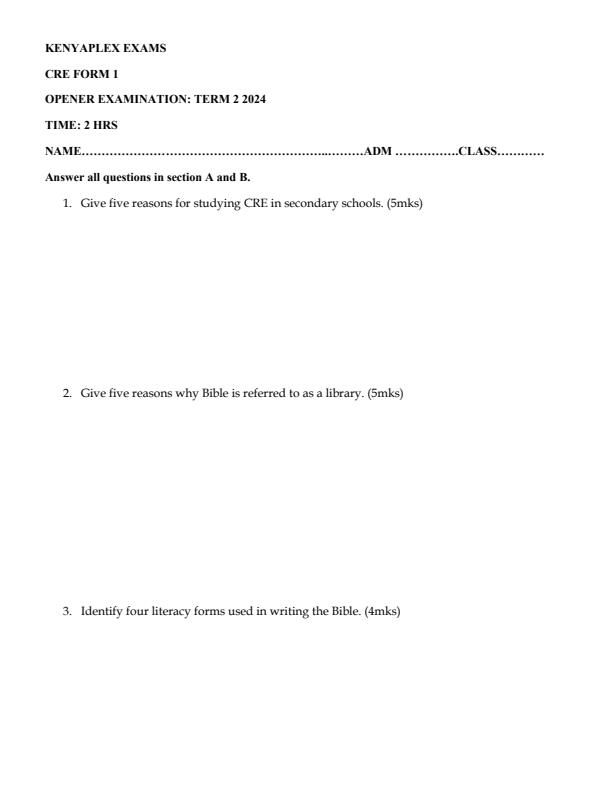 Preview page Form-1-CRE-Term-2-Opener-Exam-2024_2379_0.jpg