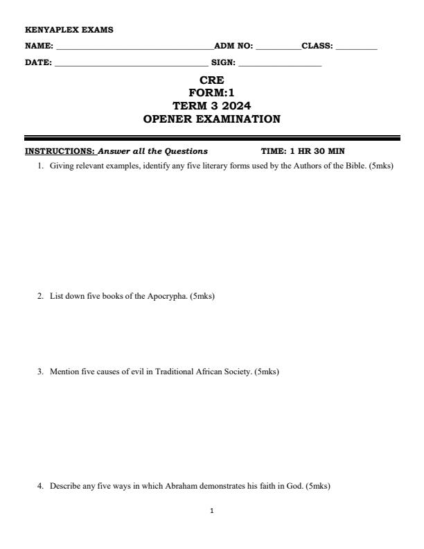 Preview page Form-1-CRE-Term-3-Opener-Exam-2024_3009_0.jpg