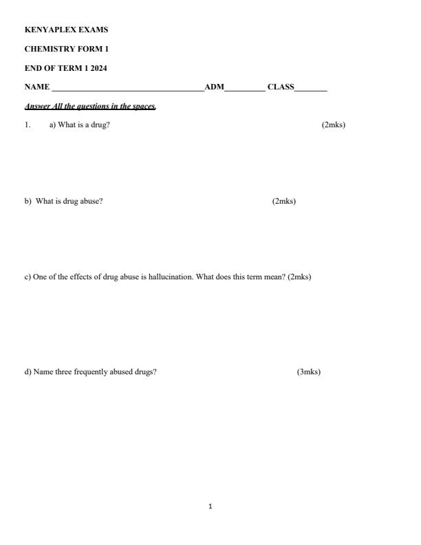 Preview page Form-1-Chemistry-End-of-Term-1-Examination-2024-Version-2_2316_0.jpg