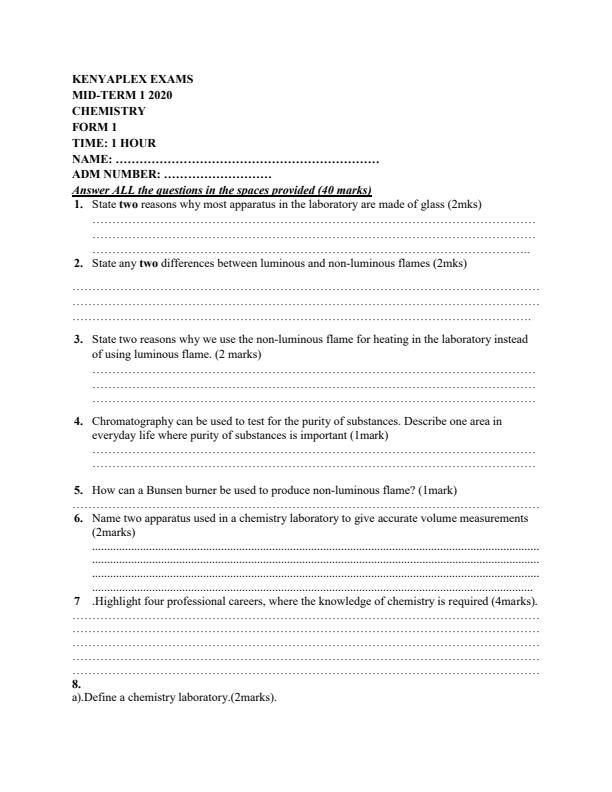 Preview page Form-1-Chemistry-Mid-Term-1-Examination-2020_553_0.jpg