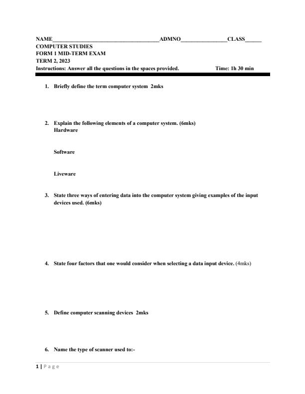 Preview page Form-1-Computer-Studies-Mid-Term-2-Exam-2023_1689_0.jpg