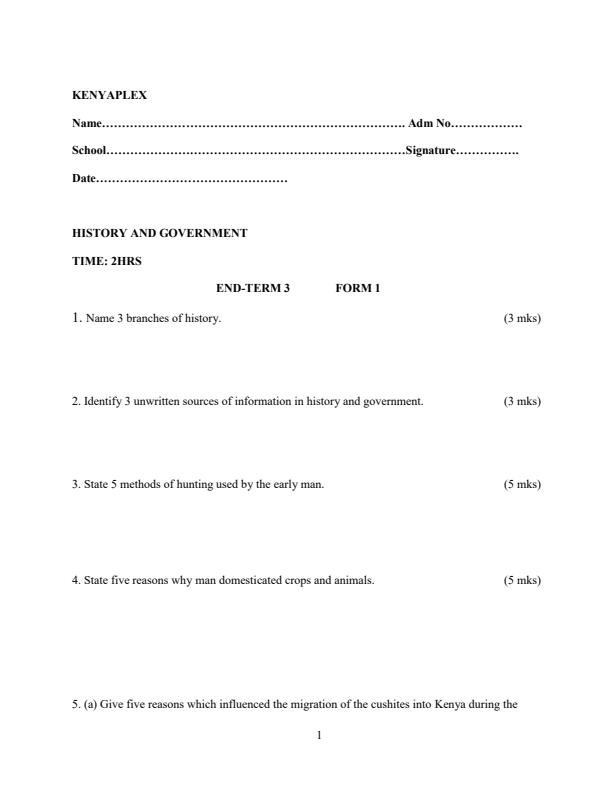 Preview page Form-1-End-Term-3-2021-History-and-Government-Examination_794_0.jpg
