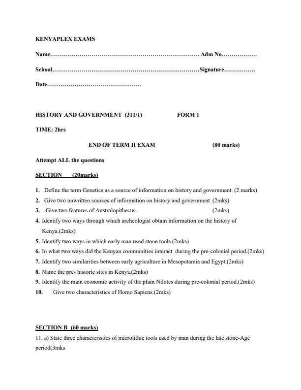 Preview page Form-1-End-of-Term-2-History-and-Government-Exam-2021_722_0.jpg