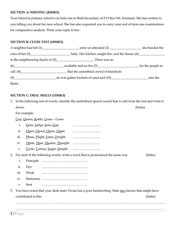 Preview page Form-1-English-Term-2-Opener-Exam-2024_2462_1.jpg