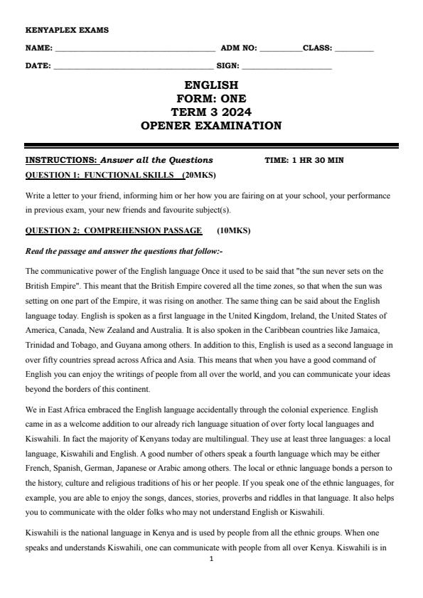 Preview page Form-1-English-Term-3-Opener-Exam-2024_3017_0.jpg