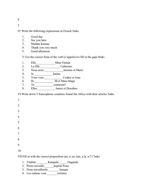 Preview page Form-1-French-Term-2-Opener-Exam-2023_1600_1.jpg