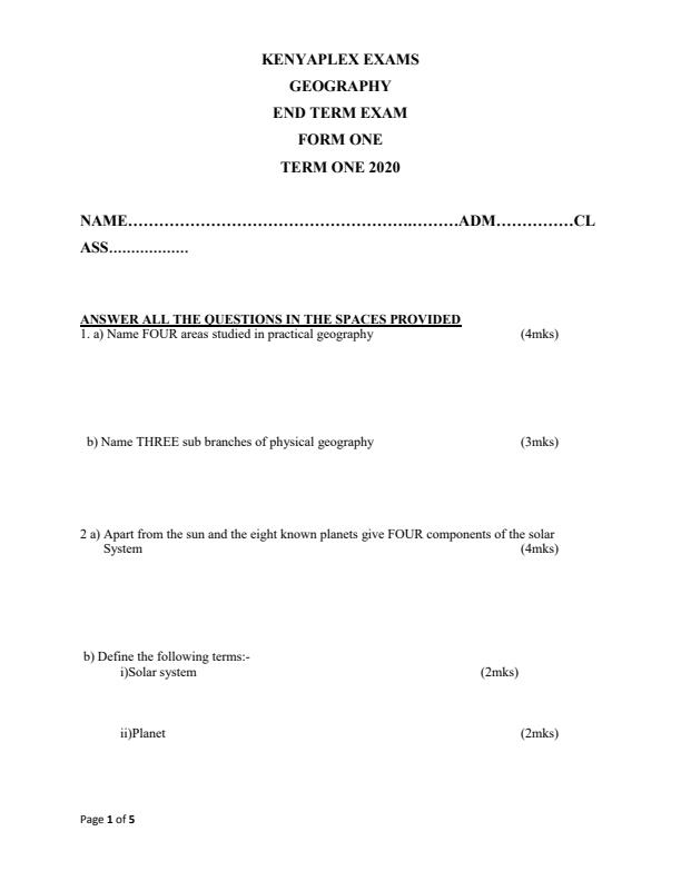 Preview page Form-1-Geography-End-of-Term-1-Examination-2020_632_0.jpg