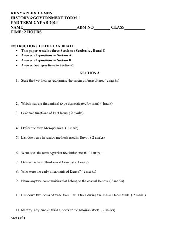 Preview page Form-1-History-and-Government-End-of-Term-2-Examination-2024_2740_0.jpg