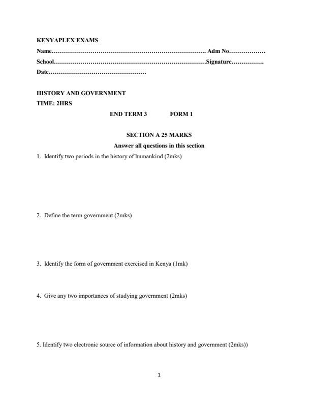Preview page Form-1-History-and-Government-End-of-Term-3-Examination-2022_1049_0.jpg