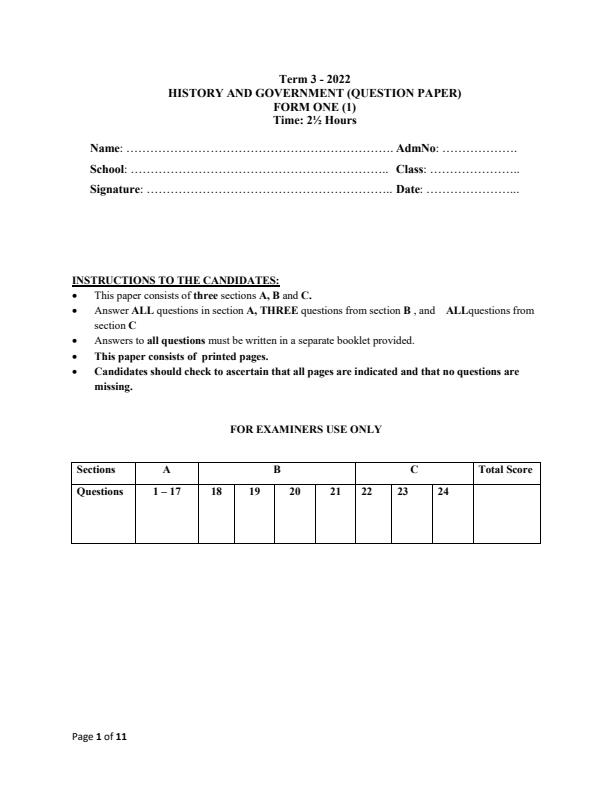 Preview page Form-1-History-and-Government-End-of-Term-3-Examination-2022_1385_0.jpg