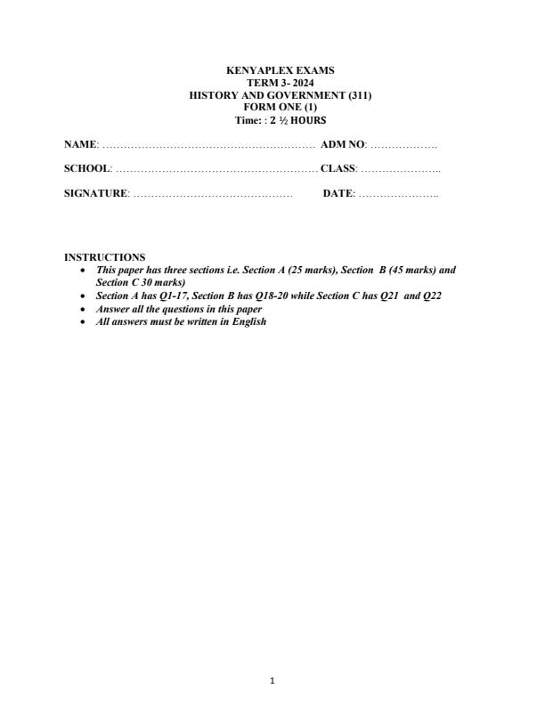 Preview page Form-1-History-and-Government-End-of-Term-3-Examination-2024_3302_0.jpg
