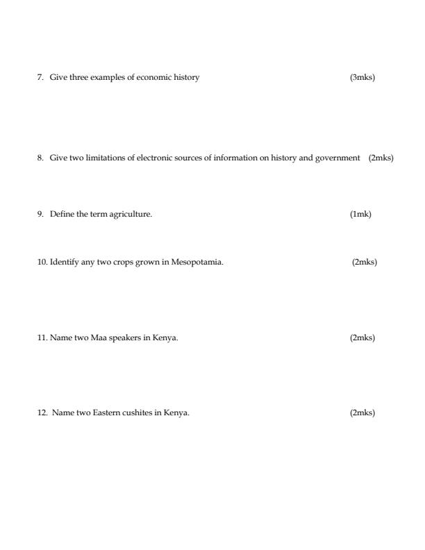 Preview page Form-1-History-and-Government-Term-2-Opener-Exam-2024_2389_1.jpg