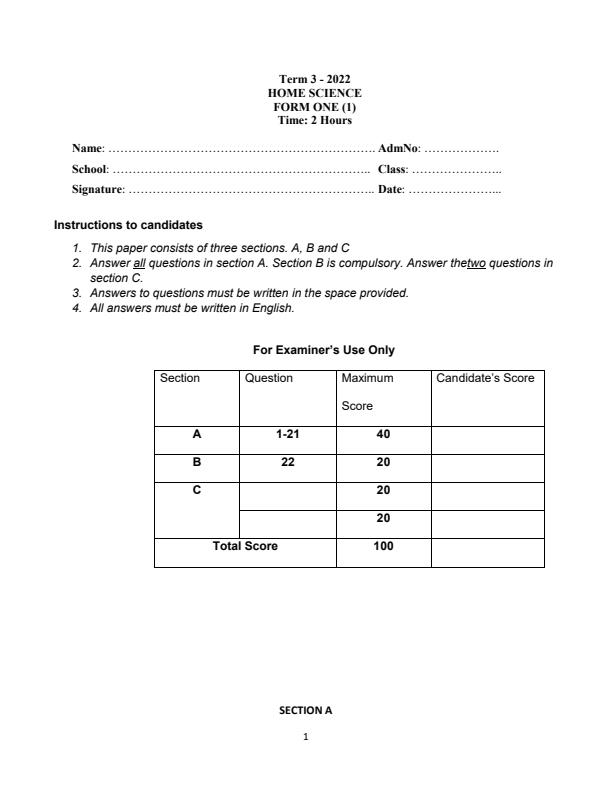 Preview page Form-1-Home-Science-End-of-Term-3-Examination-2022_1392_0.jpg