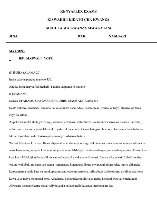 Preview page Form-1-Kiswahili-End-of-Term-1-Examination-2024-Version-2_2322_0.jpg