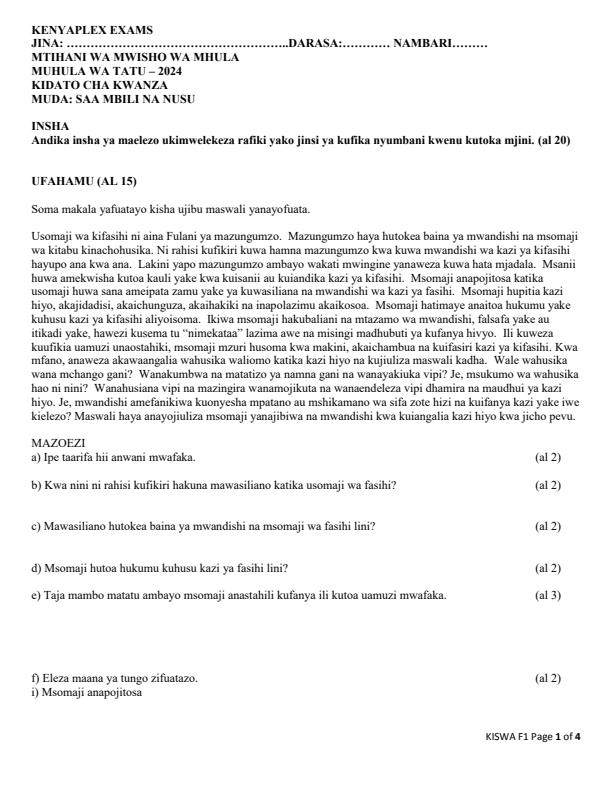 Preview page Form-1-Kiswahili-End-of-Term-3-Examination-2024_3314_0.jpg