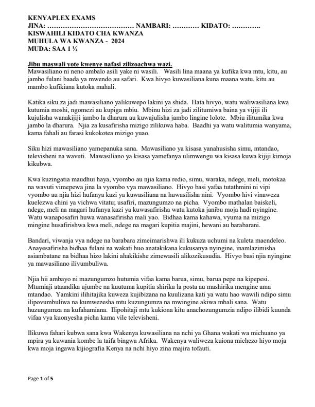 Preview page Form-1-Kiswahili-Mid-Term-1-Examination-2024_2070_0.jpg