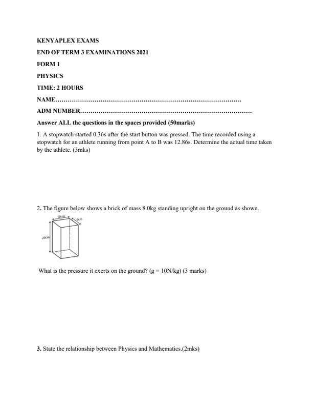 Preview page Form-1-Physics-End-of-Term-3-Examination-2021_828_0.jpg