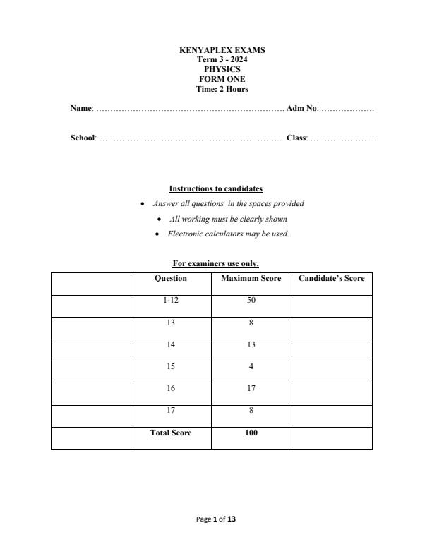 Preview page Form-1-Physics-End-of-Term-3-Examination-2024_3323_0.jpg