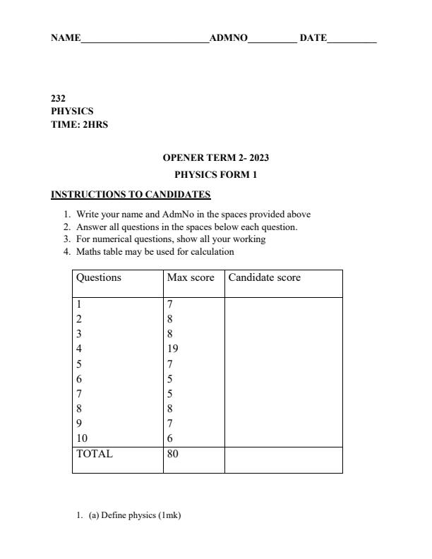Preview page Form-1-Physics-Term-2-Opener-Exam-2023_1620_0.jpg