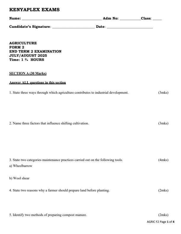 Preview page Form-2-Agriculture-End-of-Term-2-Examination-2025_4242_0.jpg