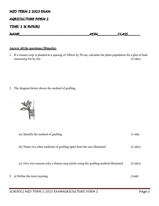Preview page Form-2-Agriculture-Mid-Term-2-Exam-2023_1667_0.jpg