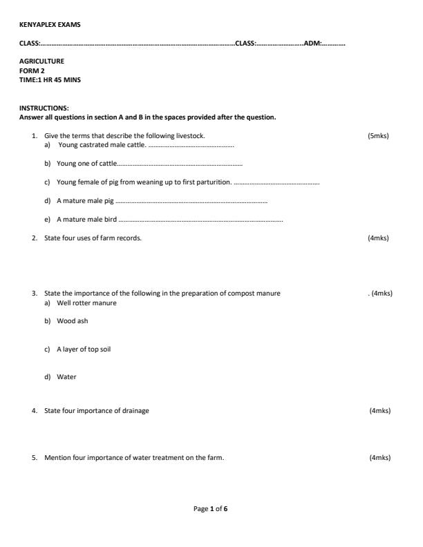 Preview page Form-2-Agriculture-Term-1-Opener-Exam-2024_1987_0.jpg